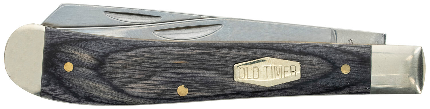 Old Timer 1135990 Heritage Series Trapper 940T 3" Folding Clip Point/Spey Plain D2 Steel Blade 3.70" Gray Wood Laminate Handle - Image 3
