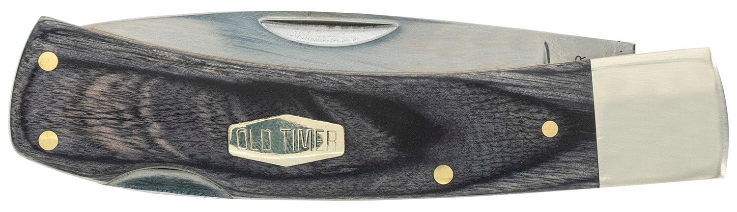Old Timer 1135989 Heritage Series Bruin 50th Anniversary 2.80" Drop Point Plain D2 Steel Blade 3.70" Black Wood Laminate Handle - Image 3