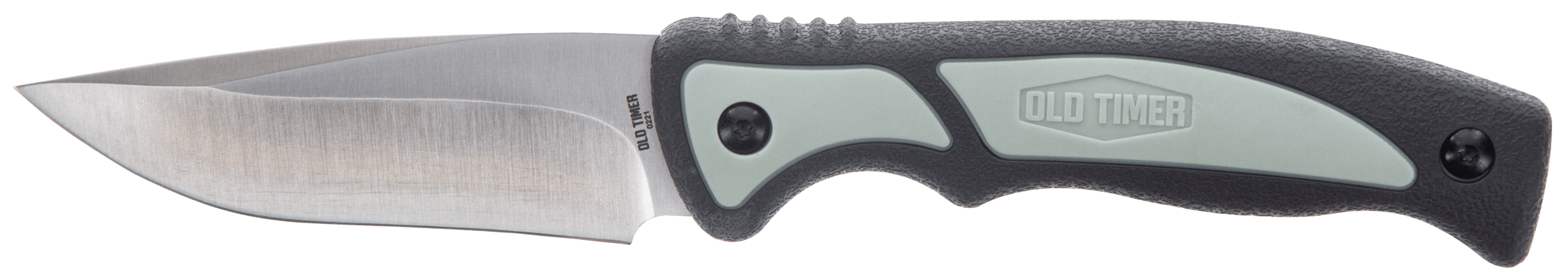 Old Timer 1137135 Trail Boss 3.70" Fixed Drop Point Plain Stainless Steel Blade 5.25" TPE Handle Includes Sheath