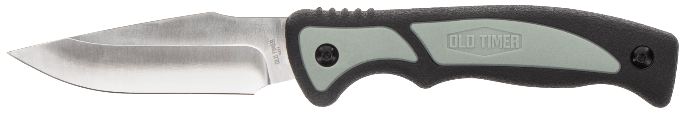Old Timer 1137140 Trail Boss 3.70" Fixed Caper Plain Stainless Steel Blade 5.25" TPE Handle Includes Sheath