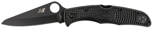 Spyderco C91PBBK2 Pacific Salt 2 3.78" Folding Drop Point Plain Black H2 Steel Blade/ Black Textured FRN Handle