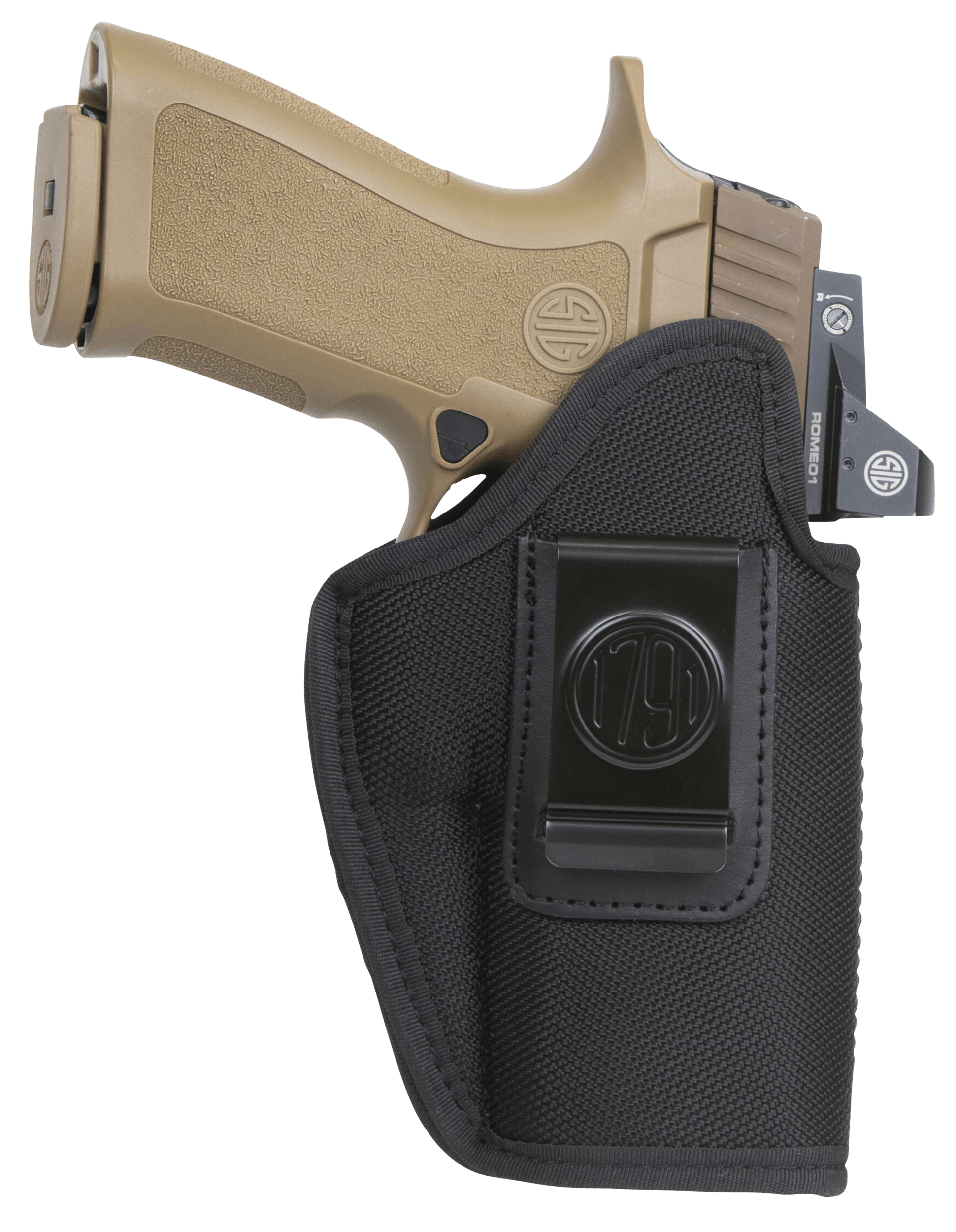 1791 Gunleather PNIWB5BLKL Premium Nylon IWB Size 05 Black Ballistic Nylon Clip-On Left Hand