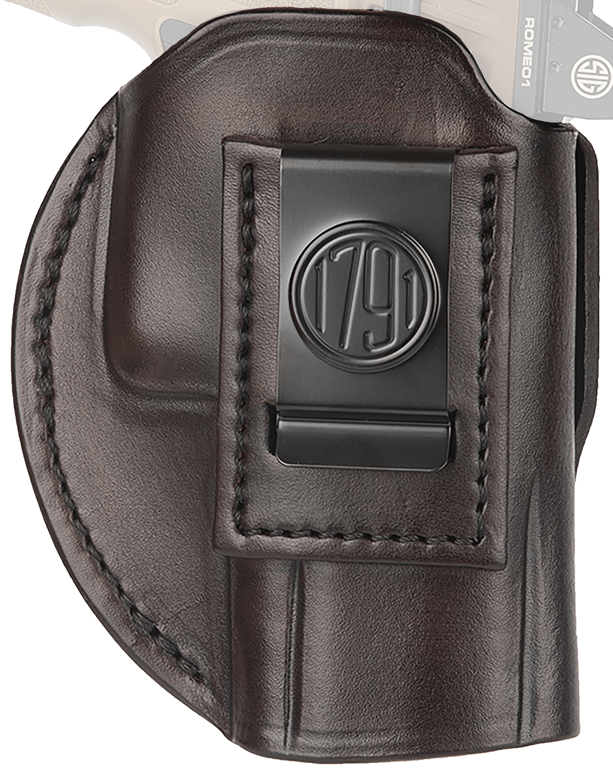 1791 Gunleather 4WH6SBRR 4-Way IWB/OWB Size 06 Signature Brown Leather Belt Clip Compatible w/ Glock 21/Sig P225 Ambidextrous