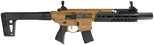 Sig Sauer Airguns AIRMCXCANEBRAKE MCX Canebrake Air  CO2 (Not Included) 177 Pellet 30rd  FDE Metal Rec  Removable Fixed Black Synthetic Stock  Flat Trigger  Flip-Up Sights