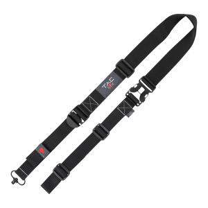 Tac Six 8493 Citadel Double Point Rifle Sling Quick Detach Swivels Tri-Sectional Custom Fitting Black Heavy-Duty Webbing
