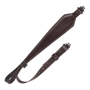 Heritage Cases 8511 Plain Dark Leather Rifle Sling w/Heavy Duty Swivels Dark Mahogany Leather Adjustable Length 28" to 35" 3" Wide