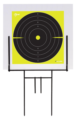 EZ-Aim 15309 Portable Range Target Stand  Black Steel 18" W x 19" H Includes 2 Adhesive Targets