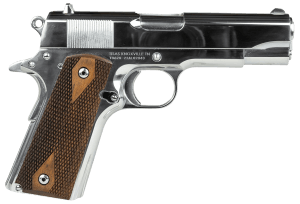 Tisas 10100112 1911 A1 Desperado Full Size 38 Super/9mm Luger 9+1 4.25" Stainless Steel Barrel High Polished Chrome Serrated Steel Slide High Polished Chrome Steel Frame w/Beavertail Turkish Walnut Grips Two Barrels