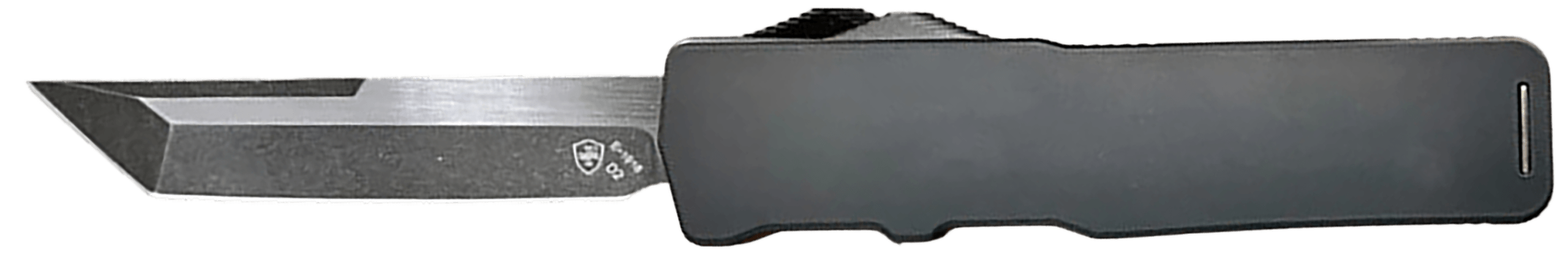 Templar Knife XSBR221 Excalibur Small 3" OTF Tanto Plain Black Oxide Stonewashed Powder Coated D2 Steel Blade/4.50" Black Aluminum/Rubber Handle Includes Pocket Clip