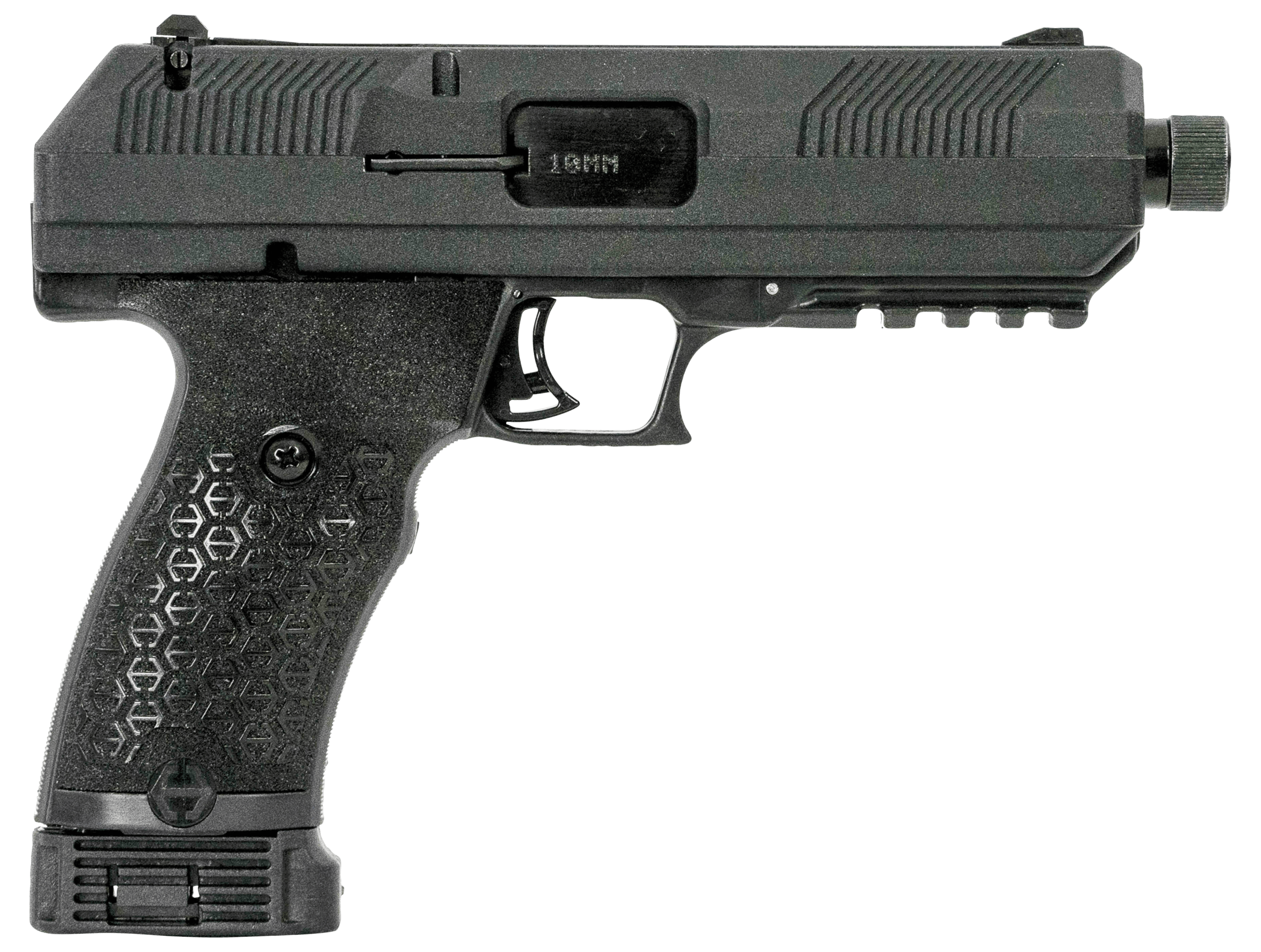 Hi-Point JXP10 JXP 10mm Auto 10+1 5.20" Black Steel Threaded Barrel Black Powder Coated YC9 Styled/Serrated Steel Slide Black Polymer Frame w/Picatinny Rail Black Textured Polymer Grip