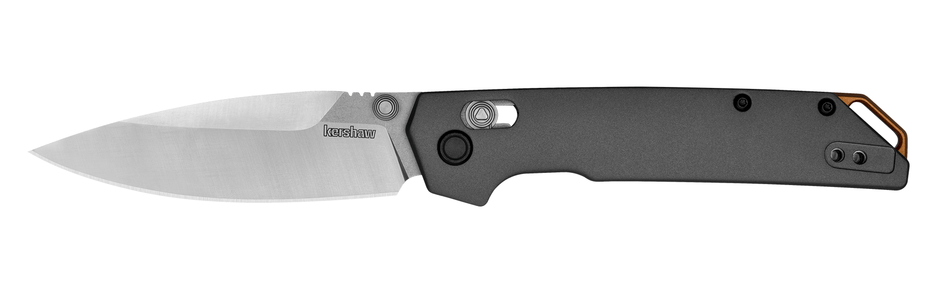 Kershaw 2038 Iridium Full Size 3.40" Folding Spear Point Plain Satin/Stonewashed D2 Steel Blade Gray Anodized Aluminum Handle Includes Pocket Clip