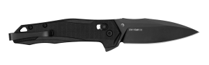 Kershaw 2041 Monitor Mid-Size 3" Folding Spear Point Plain Black Oxide D2 Steel Blade Black Textured Glass Filled Nylon Handle Includes Pocket Clip
