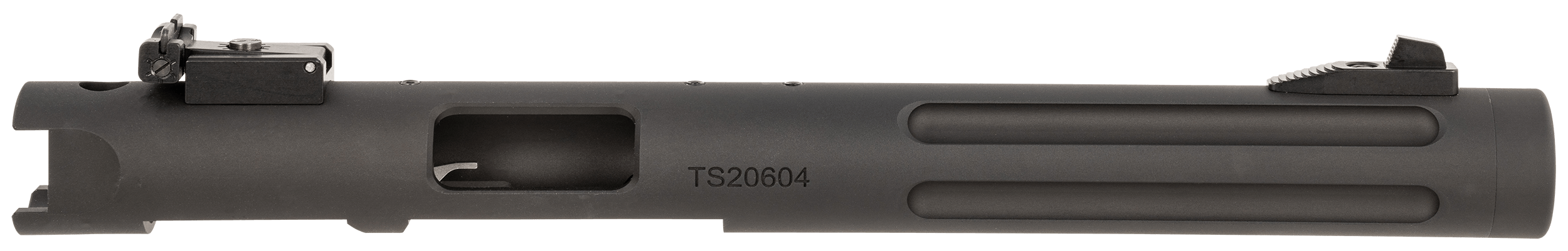 Tactical Solutions PL6TEMBRF Pac-Lite Barrel 22 LR 6" Threaded & Fluted Drilled & Tapped Adj. Sights Black Anodized for Ruger Mark I/II/III & 22/45