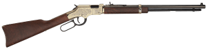 Henry H004D4 Golden Boy Deluxe 4th Edition 22 Short 22 Long or 22 LR 16 LR/21 Short Capacity 20" Blued Octagon Barrel Engraved Brasslite Rec American Walnut Stock Ad. Buckhorn Sights