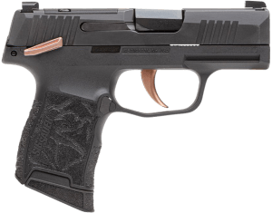 Sig Sauer 365380ROSEMS P365 Rose 380 Cal 10+1 3.10" Black Barrel Black Nitron Optic Ready/Serrated w/"Rose" Engraved Slide Black Steel Frame w/Matte Rose Controls Black Polymer w/Rose Engraved Grips
