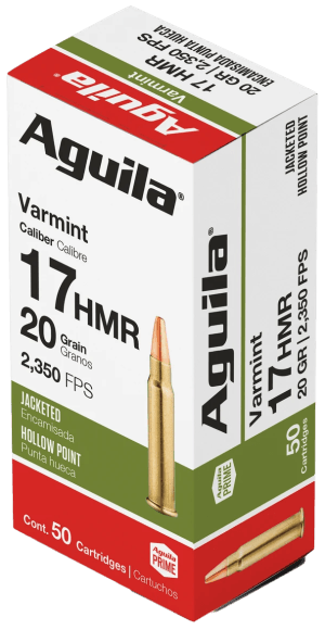 Aguila 1B222347 Target & Range Varmint 17HMR 20gr Jacketed Hollow Point 50rd Box