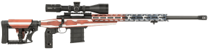 Howa HCRA73107USKMDT M1500 APC Chassis 308 Win 10+1 24" Heavy Barrel American Flag Cerakote Aluminum Receiver Black Synthetic Chassis 6 Position Luth-AR MBA-4 w/Aluminum Chassis Stock Black Polymer Grip Includes Nikko Stirling GamePro 4-16x50mm Scope