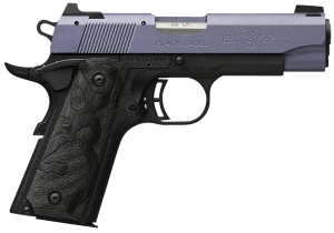 Browning 051894490 1911-22 Black Label Compact Frame 22 LR 10+1  3.63" Matte Stainless Steel Barrel  Crushed Orchid Cerakote Serrated Slide  Matte Black Polymer Frame w/Beavertail  Black Laminate Wood Grip