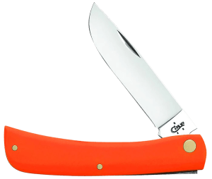 Case 80512 Sod Buster 3.30" Folding Skinner Plain Mirror Polished Tru-Sharp SS Blade Smooth Orange Synthetic Handle