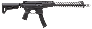 Sig Sauer RMPX16B935 MPX PCC 9mm Luger 35+1 16"  Black  Slim M-Lok Handgaurd  Folding Magpul SL-K Stock  Three Chamber Comp  Timney Trigger  Ambi Controls