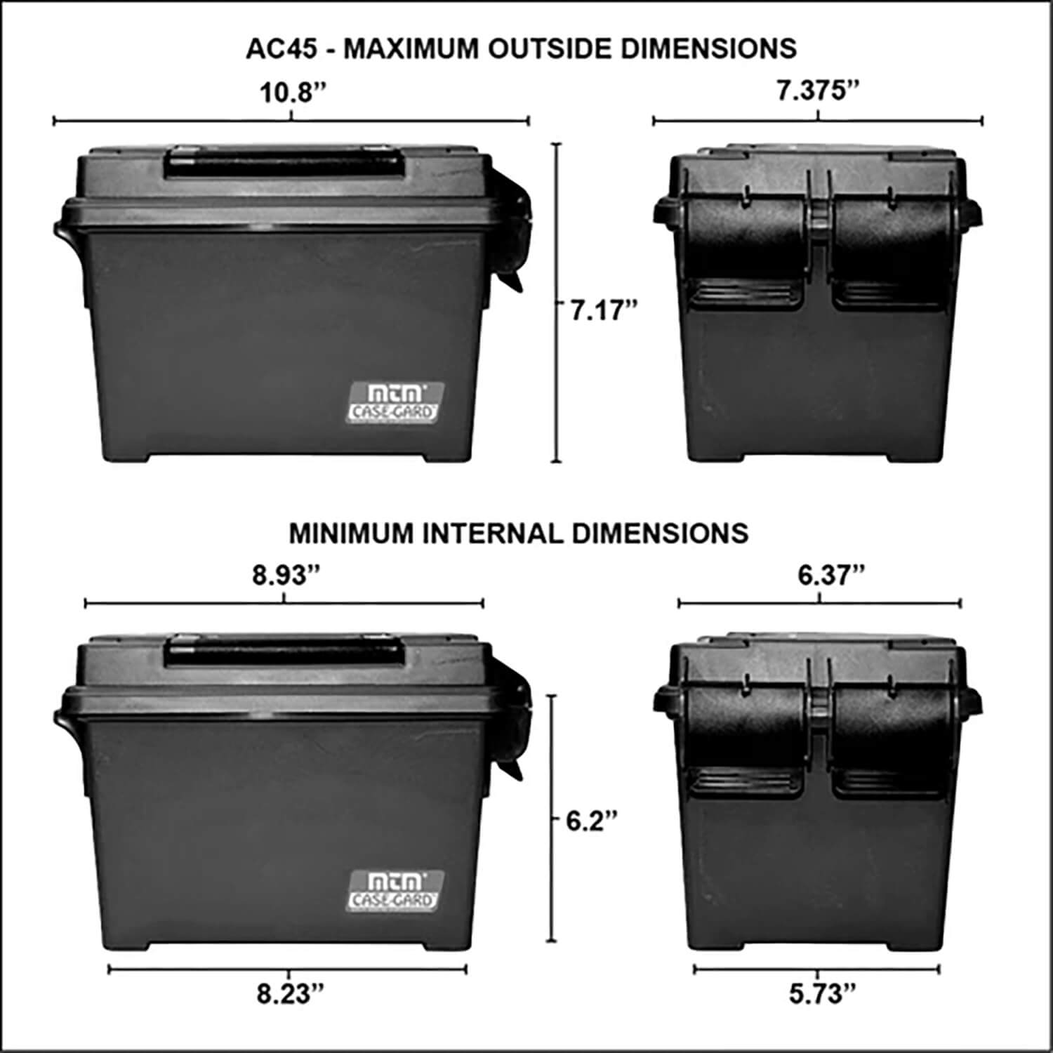 MTM Case-Gard AC45 Ammo Can 45 ACP Forest Green Polypropylene - Image 3