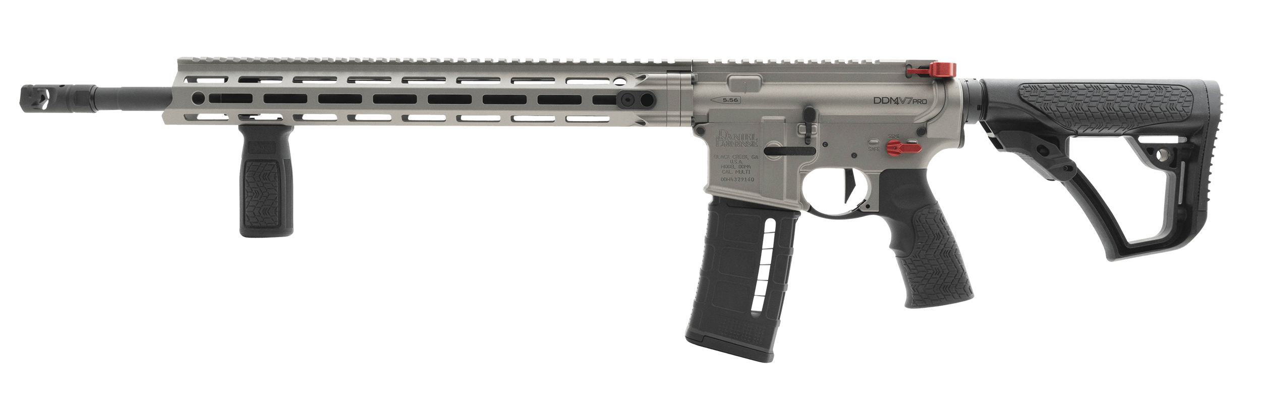 Daniel Defense 0212809385047 DDM4 V7 Pro 5.56x45mm 30+1 18" Black Phosphate Chrome Moly Vanadium Barrel Gun Metal Gray Cerakote Receiver 15" M-LOK Handguard Black Synthetic 6 Position Stock w/SoftTouch Overmolding Black Polymer Grip