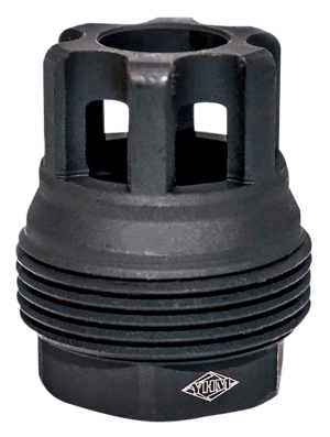 Yankee Hill 4401MB28 sRx QD Mini Muzzle Brake Black Phosphate Steel with 1/2"-28 tpi 9mm 1.10" OAL & 9.375" Diameter for sRx Adapters