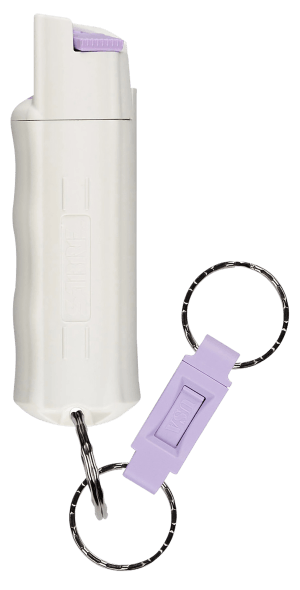 Sabre HC14GL02 Pepper Spray Red USA Formula Spray With Glow in the Dark Case  Quick Release Key Ring 25 Bursts Range 10 ft White