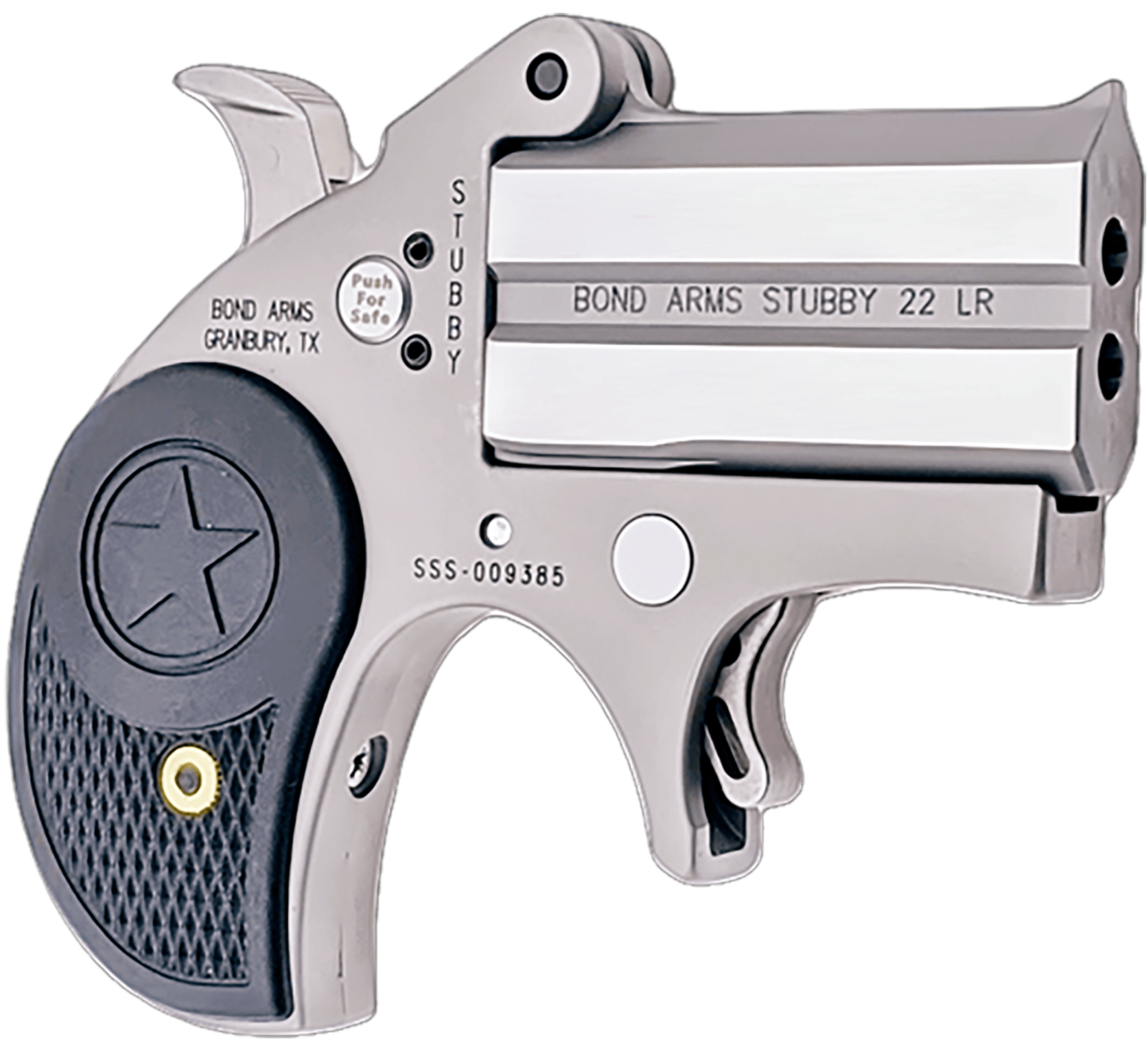 Bond Arms BASTB Stubby 22 LR 2rd Shot 2.20" Matte Stainless Steel Frame Black Textured Polymer Grips