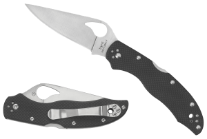 Spyderco BY01GPS2 Harrier 2 3.39" Folding Drop Point Part Serrated Stonewashed 8Cr13MoV SS Blade Black Textured G10 Handle Includes Pocket Clip