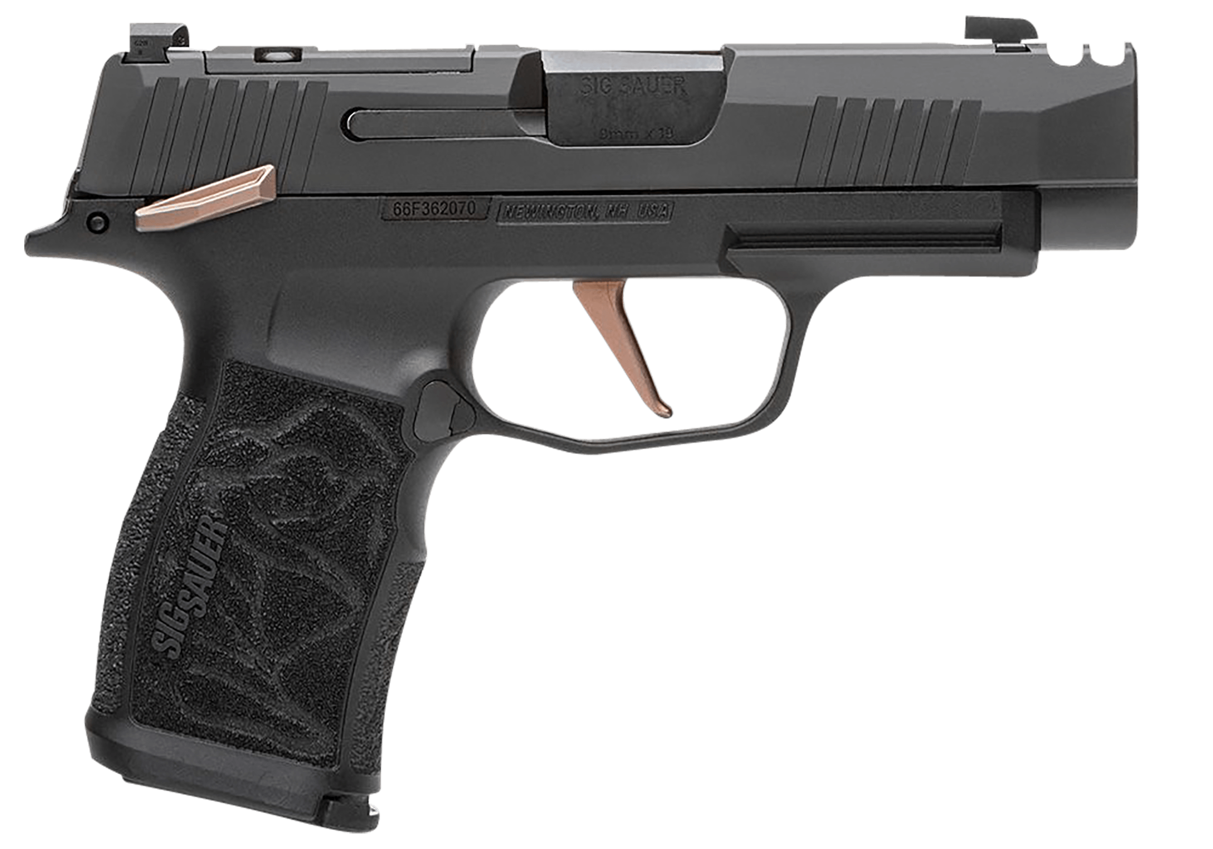 Sig Sauer 365XL9ROSEMS10 P365XL Rose 9mm Luger 10+1 3.10" Black Barrel Black Nitron Integrally Compensated/Optic Ready/Serrated w/"Rose" Engraved Slide Black Steel Frame w/Matte Rose Controls Black Polymer w/Rose Engraved Grips