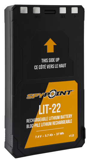 Spypoint 05549 LIT-22 Rechargeable Lithium Battery Pack  Black 7.4 Volts