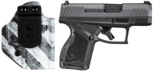Taurus 1GX4M931CK7 GX4  9mm Luger 11+1 3.06" Satin Black DLC Steel Barrel  Black Nitride Serrated Slide  Black Polymer Frame w/ Interchangeable Backstrap Grips Includes B&W US Flag Holster