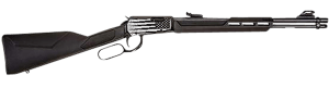 Rossi RL22W201SYEN18 Rio Bravo Full Size Lever Action 22 WMR 12+1 20" Polished Black Steel Barrel Polished Black w/Lighting US Flag Engraving Steel Receiver Black Fixed Stock Right Hand