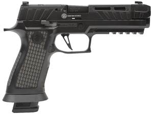 Sig Sauer P320V00410 P320 Spectre Comp Blackout Full Size Frame 9mm Luger 10+1  4.60" Black Nitride Steel Threaded w/Compensator Barrel  Blackout Cerakote Optic Ready/Serrated Stainless Steel Slide  Black Steel Frame w/Beavertail & Picatinny Rail  Blackou