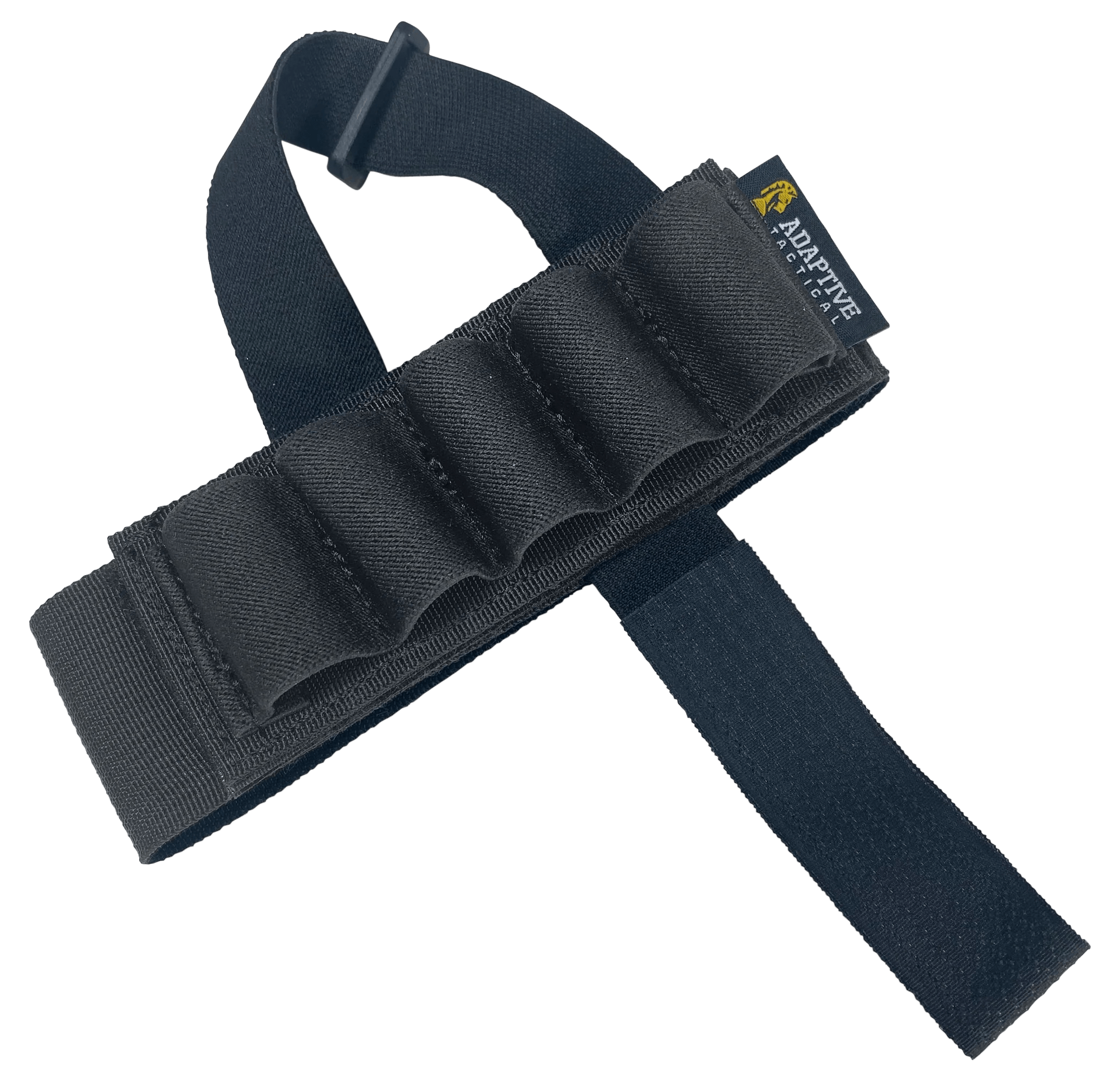 ADAPTIVE TACTICAL AT06400 Stock Mounted Shell Carrier 5rd Shotshells Removable Black Nylon Non Slip Loops Adj. Stock Fit