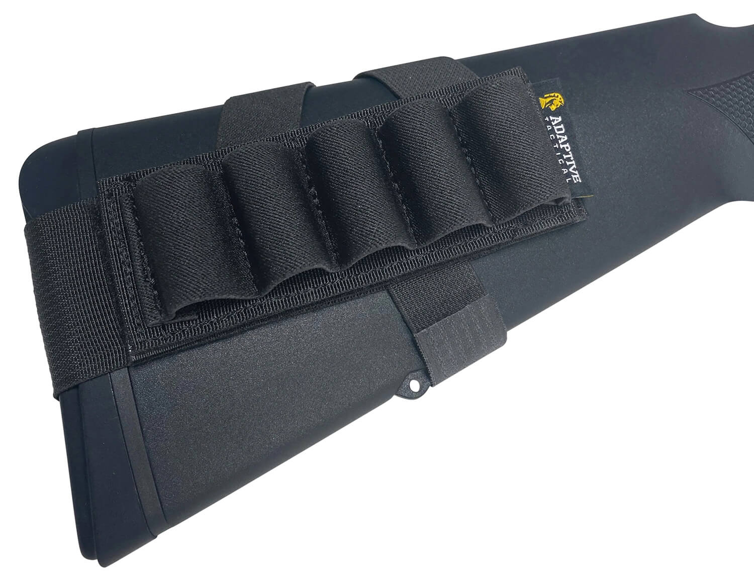 ADAPTIVE TACTICAL AT06400 Stock Mounted Shell Carrier 5rd Shotshells Removable Black Nylon Non Slip Loops Adj. Stock Fit - Image 2