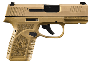 FN 66101413 Reflex Micro-Compact Frame 9mm Luger 10+1 3.30" Black Target Crown Steel Barrel Flat Dark Earth PVD Serrated Steel Slide Flat Dark Earth Polymer Frame w/Picatinny Rail Ambidextrous