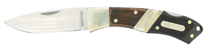 Old Timer 1181069 Mountain Beaver Jr. 2.50" Folding Drop Point Plain Mirror Polished 9Cr18MoV SS Blade Ebony & Rosewood/Nickel Handle