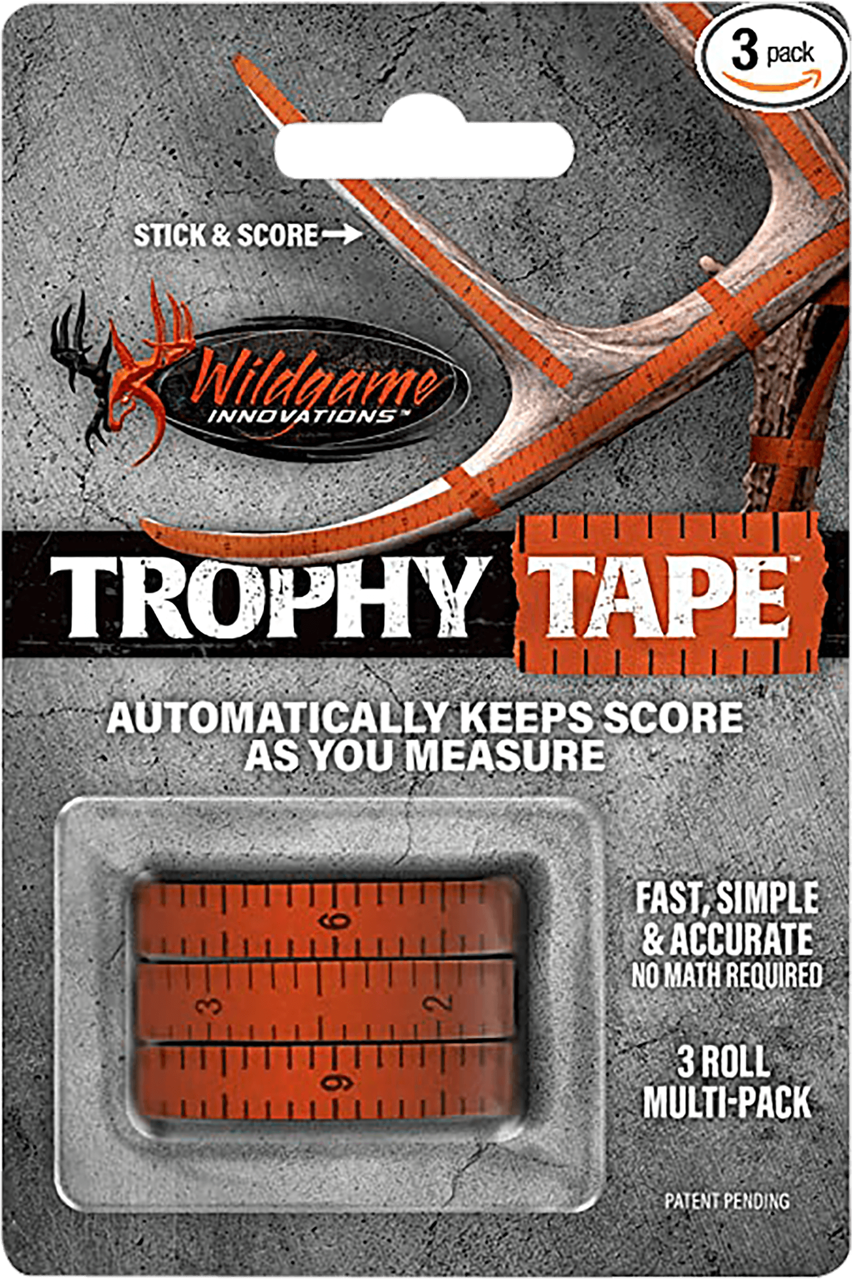 Wildgame Innovations WLD424 Trophy Tape Orange 200" Long 3 Rolls Per Pack
