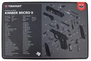 TekMat TEKR17KIMBERMCR9 Kimber Micro 9 Cleaning Mat Kimber Micro 9 Parts Diagram 11" x 17"