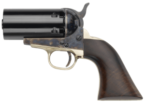 Pietta PF51PEPPER36 1851 Navy "Yank" Pepperbox 36 Cal 6rd Color Case Hardened Frame  Walnut Grip  No Barrel