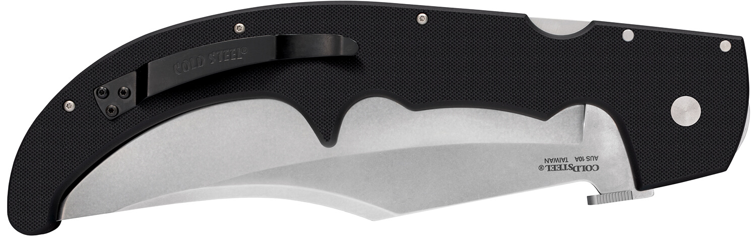 Cold Steel CS62MGC Espada XL 7.50" Folding Clip Point Plain AUS-10A SS Blade/9.25" Black w/Polished Bolsters G10 Handle Includes Belt Clip - Image 2