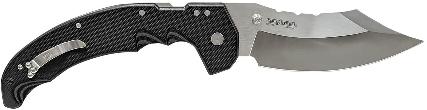 Cold Steel CSFL60DPLM Mayhem 6" Folding Clip Point Modified Cleaver Plain Satin AUS-10A SS Blade/7.20" Black Contoured G10 Handle Includes Pocket Clip - Image 2