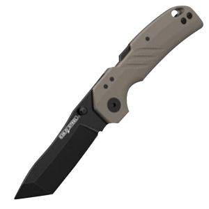 Cold Steel CSFL30DPLTBFZ Engage 3" Folding Tanto Plain Black PVD Stonewashed 4116 SS Blade/4.11" Flat Dark Earth GFN Handle Includes Belt Clip