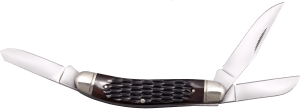 Cold Steel CSFLGSTKMJ Gentleman's Stockman 2"/2.10"/2.50" Folding Clip/Sheepsfoot/Spey Plain 8Cr13MoV SS Blade/Brown Jigged w/Polished Bolsters Bone Handle