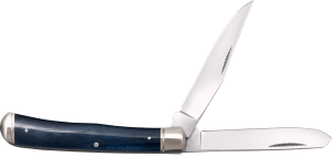 Cold Steel CSFLTRPRB Trapper 3" Folding Clip/Spey Plain 8Cr13MoV SS Blade/Dark Blue w/Polished Bolsters Bone Handle