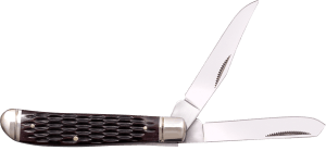 Cold Steel CSFLMTRPRJ Trapper Mini 2.60"/2.70" Folding Clip/Spey Plain 3Cr13MoV SS Blade/Brown Jigged w/Polished Bolsters Bone Handle