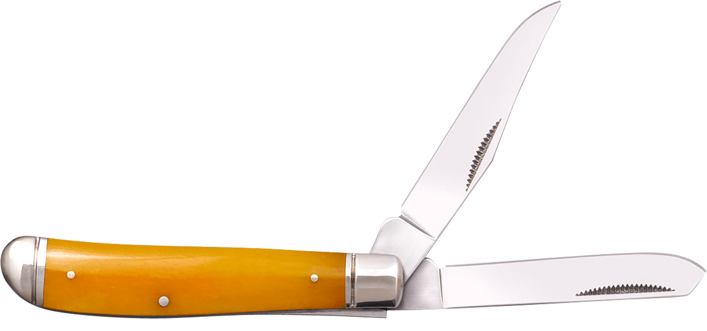 Cold Steel CSFLMTRPRY Trapper Mini 2.60"/2.70" Folding Clip/Spey Plain 3Cr13MoV SS Blade/Yellow w/Polished Bolsters Bone Handle