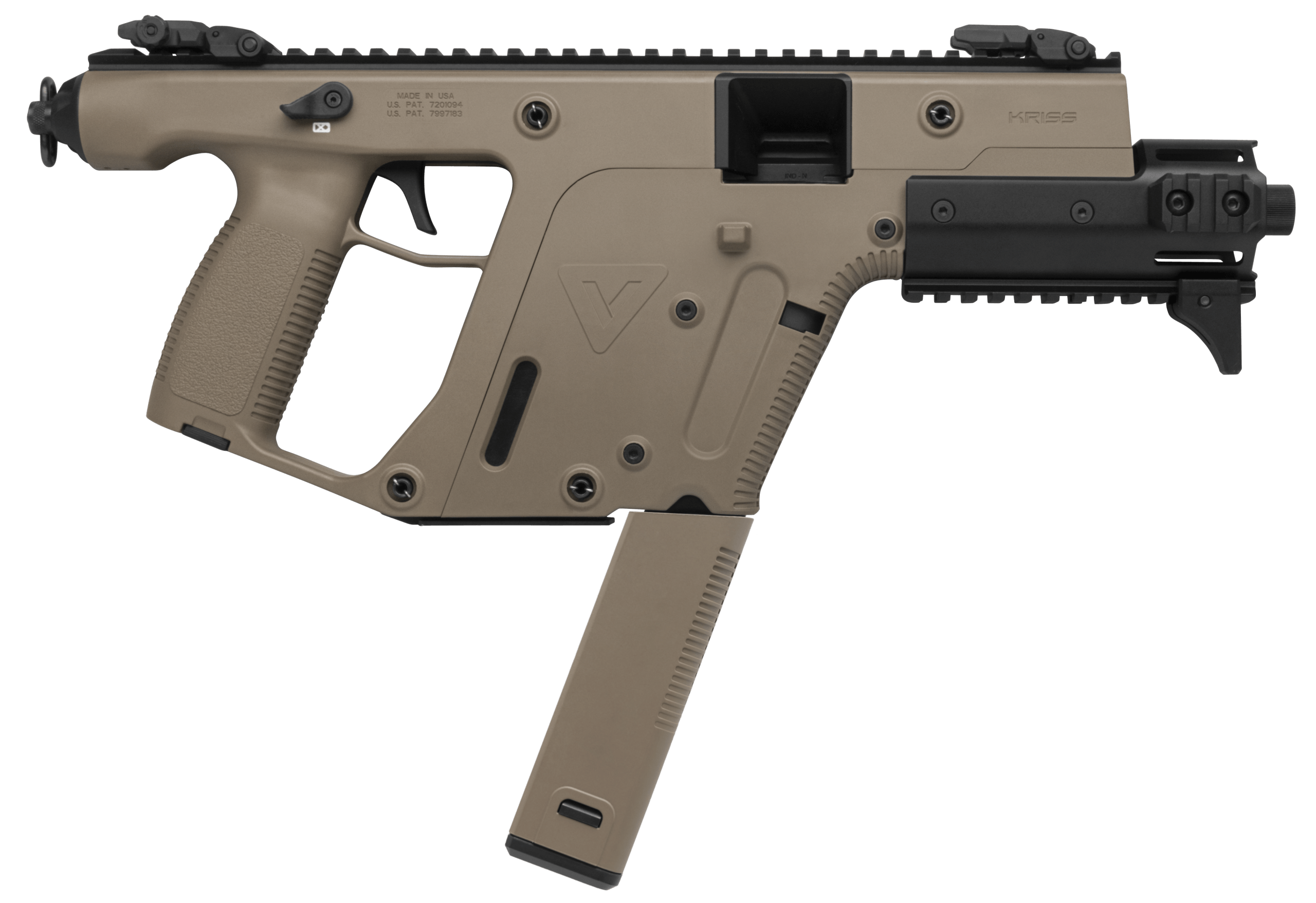 Kriss USA KV90PFD30 Vector SDP Enhanced G2 9mm Luger 40+1 6.50" Black Nitride Threaded Barrel Flat Dark Earth Picatinny Rail Top & Bottom MK5M Modular Rail